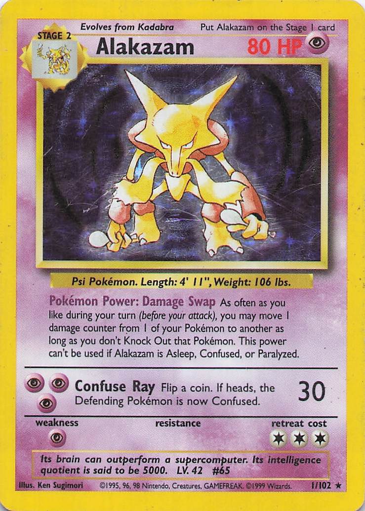 Alakazam - Base Set - 1/102 - MP