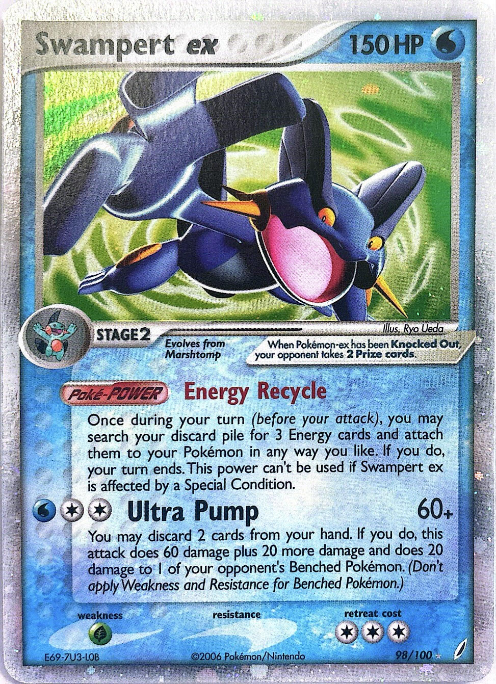 Swampert Ex - 98/100 - Crystal Guardians- NM