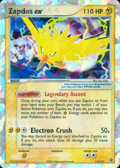 Zapdos Ex - 116/112 - Fire Red Leaf Green - VLP